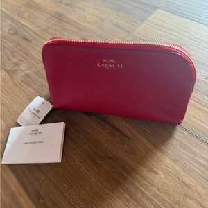 NWT Coach Red Leather Pouch